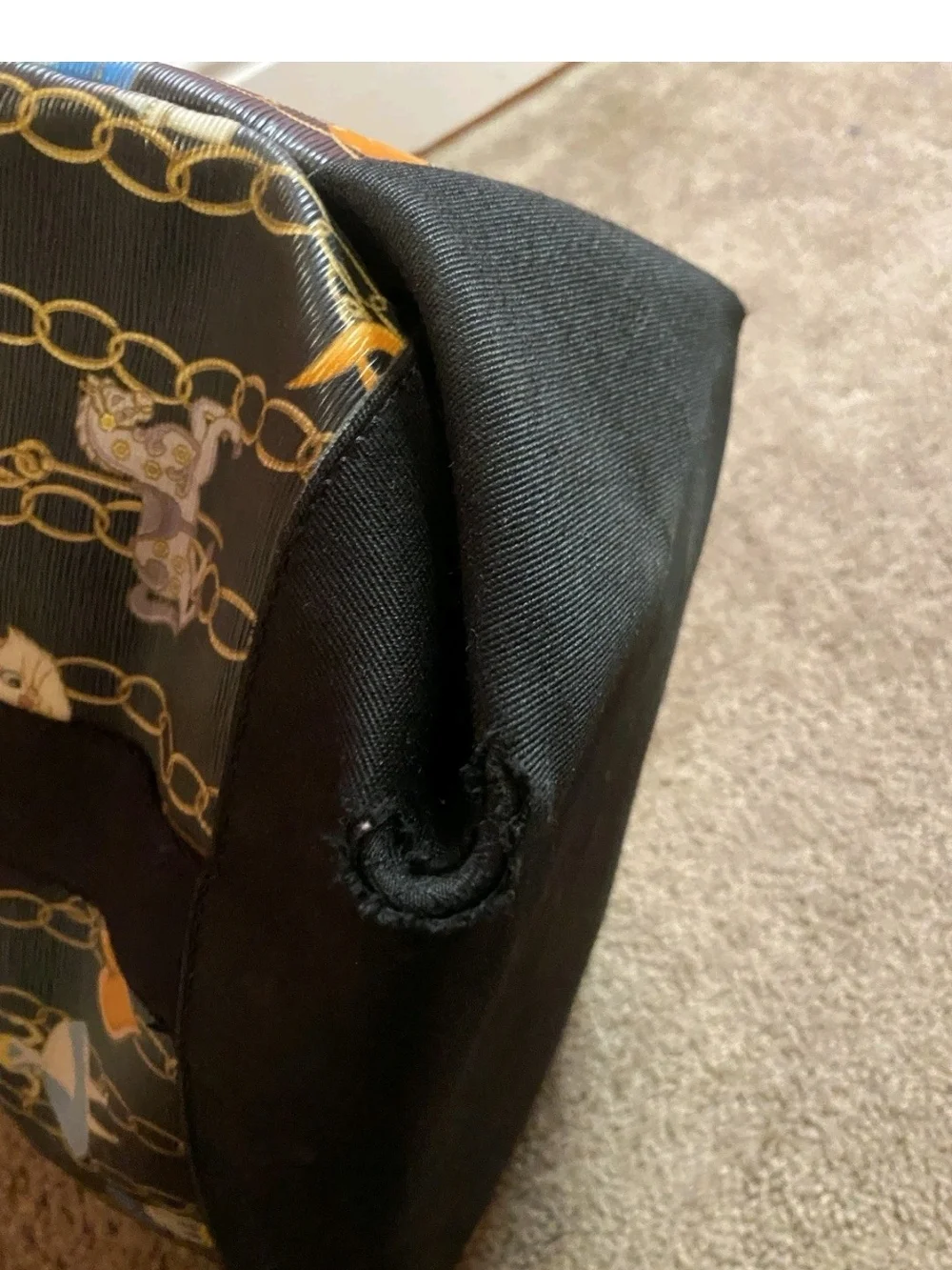 Dooney & Bourke Black Tote with Colorful Charm Chain Print - Picture 4 of 7